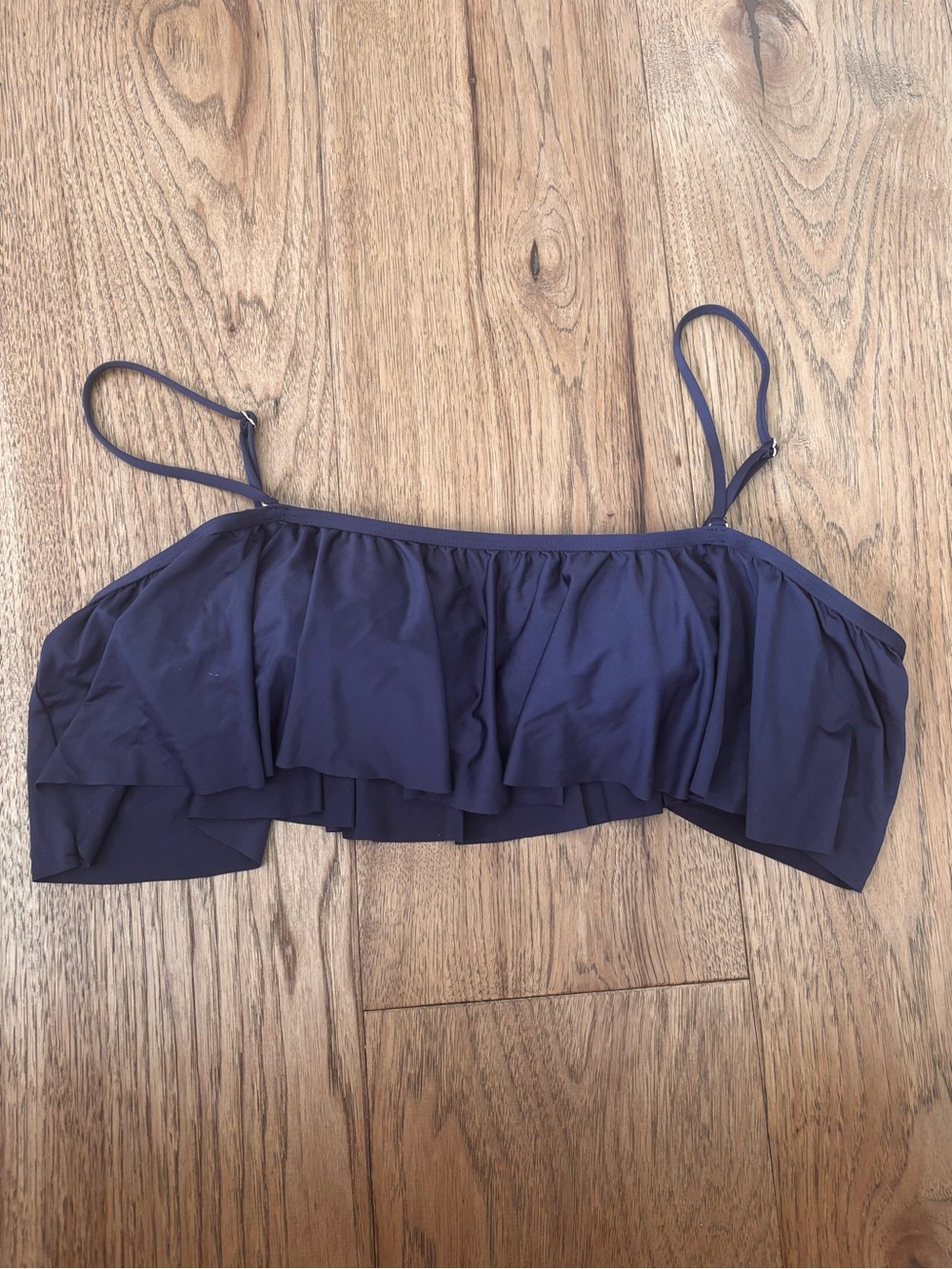 BNWOT- design Lab Navy Ruffle Swim Top